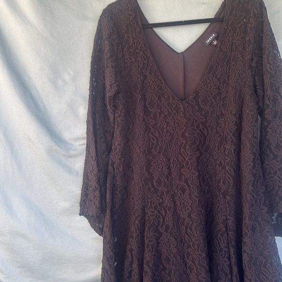 EUC Torrid Mini Lace Bell Trapeze Dress Black Size 1 {14-16} - Picture 3 of 8